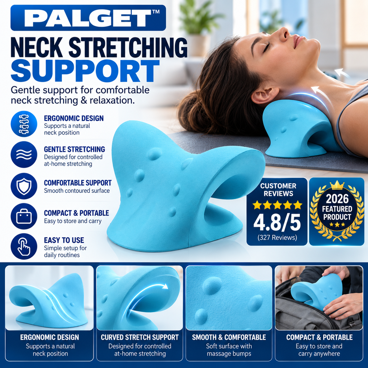 Palget™ Cervical Neck Traction Pillow