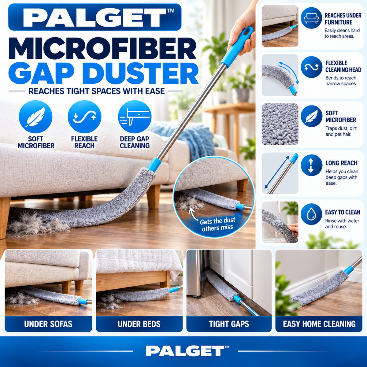 Palget™ Extendable Microfiber Gap Cleaning Duster