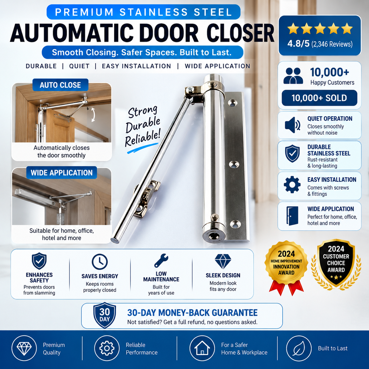 Palget™ Heavy-Duty Automatic Door Closer