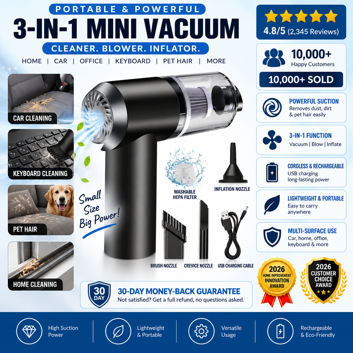 Palget™ 3 in 1 Vacuum Cleaner - Wireless and Powerful