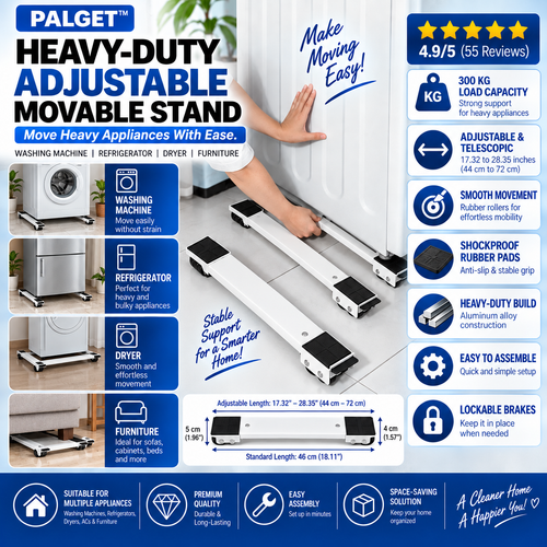 Palget™ Universal Heavy-Duty Steel Adjustable Movable Stand