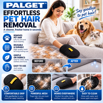 Palget™ - Pet Hair Remover | Washable | Multi-Surface Cleaning