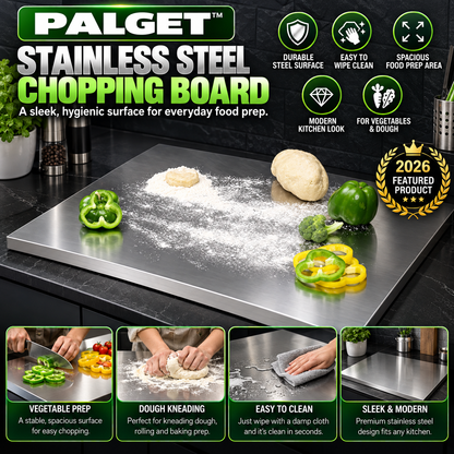 Palget™ Stainless Steel Chopping Board & Kitchen Countertop - 41 x 31 Cm (Original Big Size).