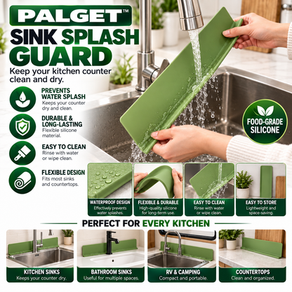 Palget™ Silicone Anti-Splash Sink Edge Guard (Pack of 2)