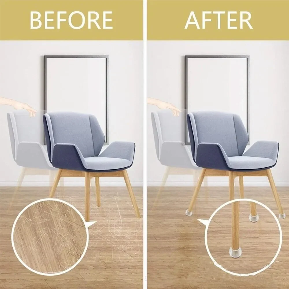 Palget™ Silicone Furniture Leg Caps with Felt Pads