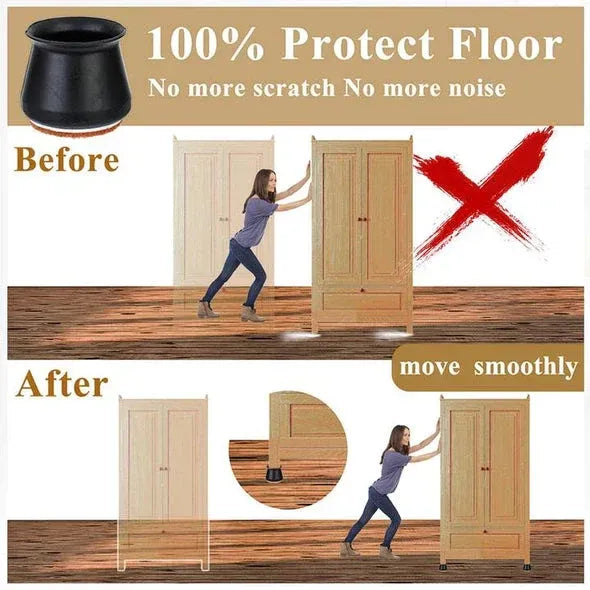 Palget™ Silicone Furniture Leg Caps with Felt Pads