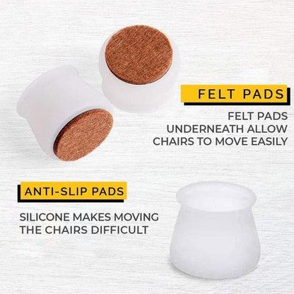 Palget™ Silicone Furniture Leg Caps with Felt Pads